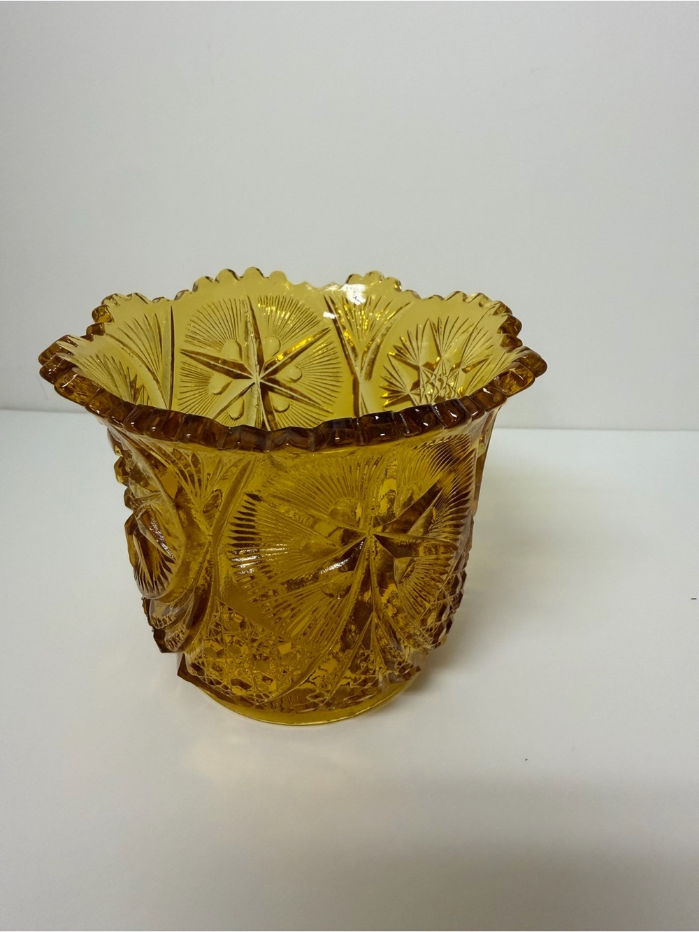 Wheaton Amber Pressed Glass Decorative candy bowl